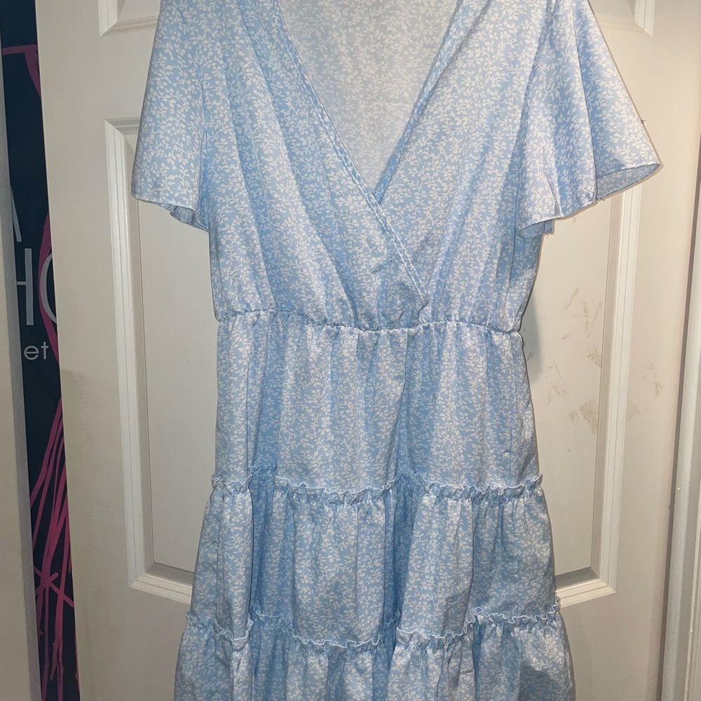 SHEIN Blue Ruffled Sundress